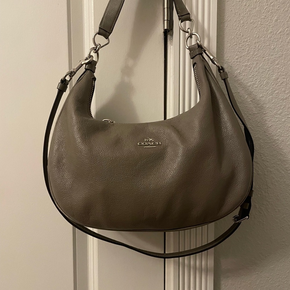 Coach Gray Leather Hobo Bag
